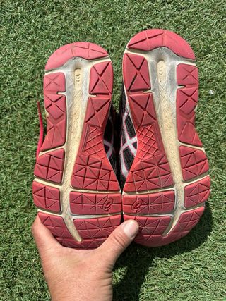 Zapatillas ASICS Mujer Talla 40.5 Negras/Rojas