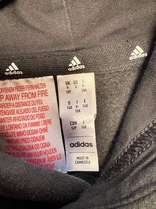 2 Felpe Adidas Bambino 9/10 Anni Grigio