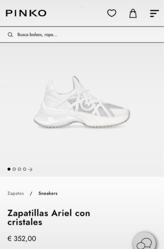 Zapatillas Pinko Cristales Blancas Talla 39