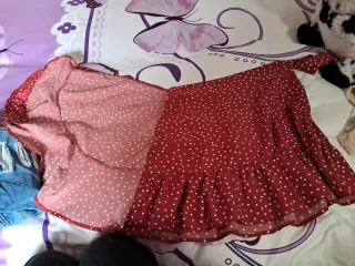 Falda Shein lunares roja Talla S