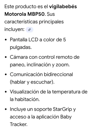 Vigilabebés Motorola MBP50 5 con Zoom
