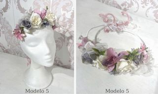 Diademas tiaras florales para Novia y Comunión