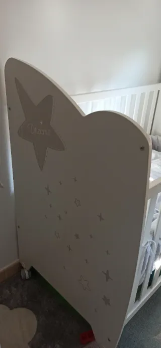 Cuna MICUNA blanca con estrellas