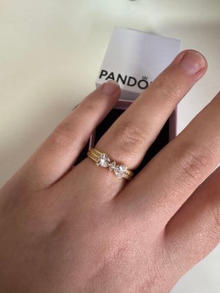 Anillo  dorado doble banda  Lazito Brillante