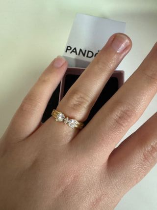 Anillo  dorado doble banda  Lazito Brillante