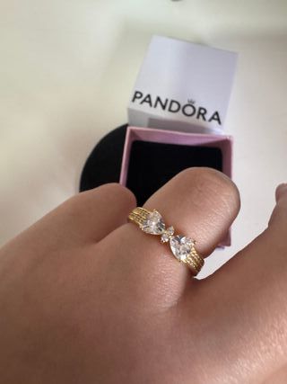 Anillo  dorado doble banda  Lazito Brillante