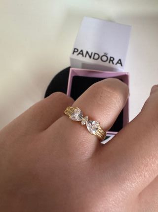 Anillo  dorado doble banda  Lazito Brillante