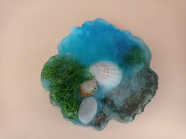 Bandeja y 2 posavasos decorativos