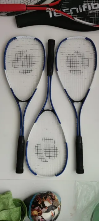 5 Raquetas de Squash + Funda
