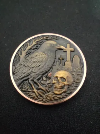 Moneda Memento Mori Calavera y Rosas