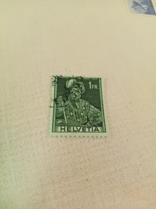 Francobollo Svizzero 1 Fr. Helvetia