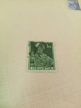 Francobollo Svizzero 1 Fr. Helvetia