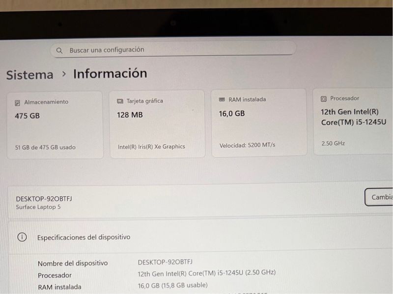 Microsoft Surface Laptop 5 Negro afbeelding 6