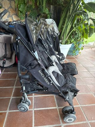 Carrito Gemelar Maclaren twin techno Negro