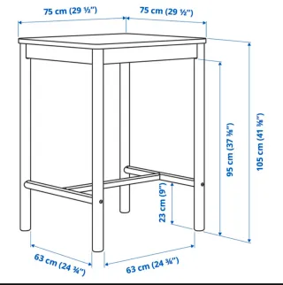 Mesa alta y 2 sillas