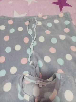 Pijama Coralina Lunares Gris Multicolor