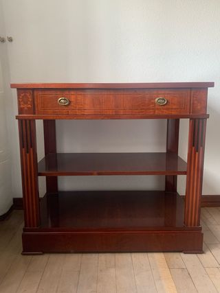 Mesa auxiliar madera y metal