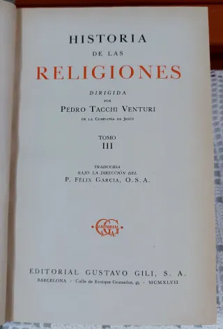 HISTORIA DE LAS RELIGIONES/TACCHI VENTURI COMPLETA