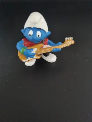 Figura Pitufo Guitarrista PVC.  Schleich 1998