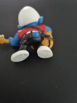 Figura Pitufo Guitarrista PVC.  Schleich 1998