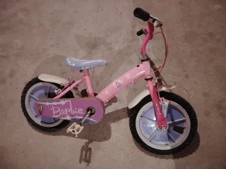 Bicicleta Barbie rosa niña.Regalo casco princesas
