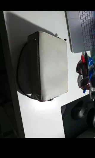 Bolso de mano mujer beige y celeste