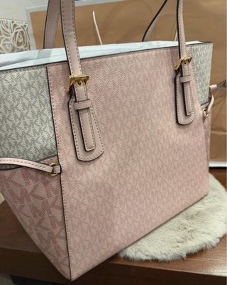 Bolso Tote Michael Kors Grande Rosa/Beige Nuevo