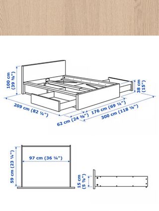 Cama Malm Ikea. Con 4 cajones. Precio negociable.