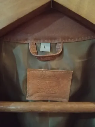 Cazadora de cuero hombre Marrón Talla L