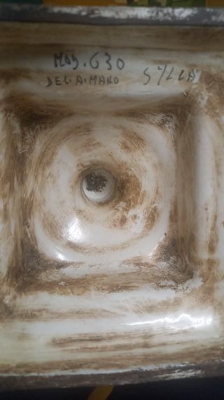 Vaso ceramica blu e bianco decorato