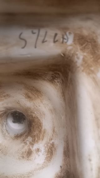 Vaso ceramica blu e bianco decorato