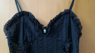 2 Camisetas Negras Encaje Talla S a 2€ cada una