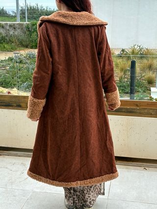 Abrigo largo ante y borreguito
