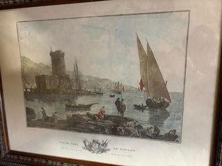 Grabado inglés Vue du Port de Toulon