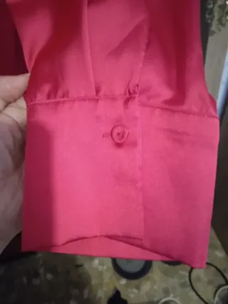 Blusa Zara Satén Oversize Fuccia