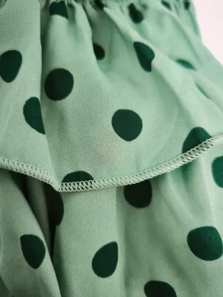 Vestido Flamenca Gitana Niña Verde Lunares