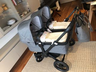 Bugaboo Donkey 5 Gemelar Gris+2tronas de Ikea
