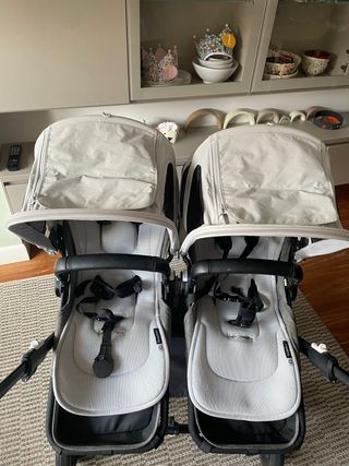 Bugaboo Donkey 5 Gemelar Gris+2tronas de Ikea