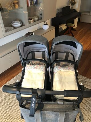 Bugaboo Donkey 5 Gemelar Gris+2tronas de Ikea