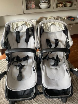 Bugaboo Donkey 5 Gemelar Gris+2tronas de Ikea