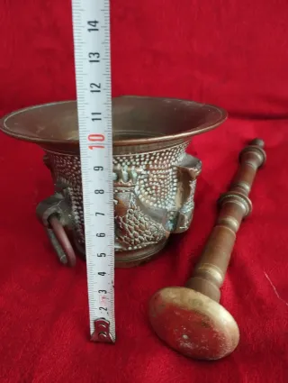 Mortero Antiguo Bronce Macizo