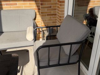 Conjunto de jardín 2 sillones y sofá negro