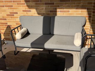 Conjunto de jardín 2 sillones y sofá negro