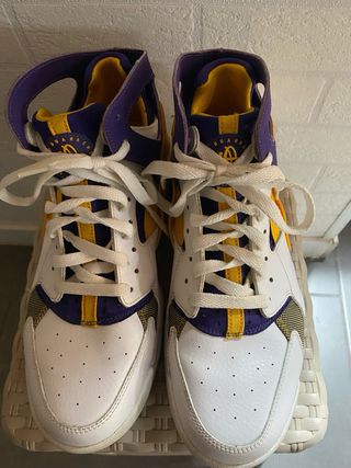 Nike Huarache Lakers Morado Blanco Amarillo