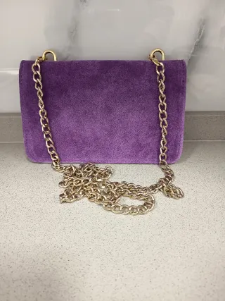 Bolso Clutch Piel Morado