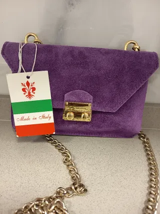 Bolso Clutch Piel Morado