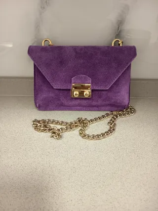 Bolso Clutch Piel Morado