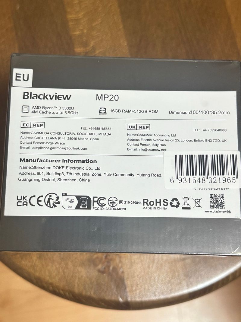 Blackview MP20 Mini PC 16GB + 512GB – Nuevo afbeelding 4
