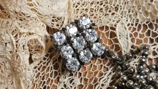 Broche Vintage Strass mantón capa chalina