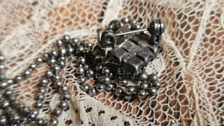 Broche Vintage Strass mantón capa chalina